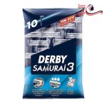 بسته 10 عددی خودتراش دربی مدل SAMURAI 3