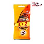 بسته 6 عددی خودتراش سه تیغ بیک پوست های حساس