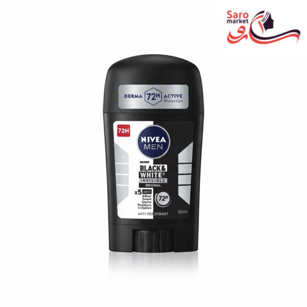 استیک ضد تعریق مردانه نیوا مدل بلک اند وایت اورجینال (NIVEA MEN)